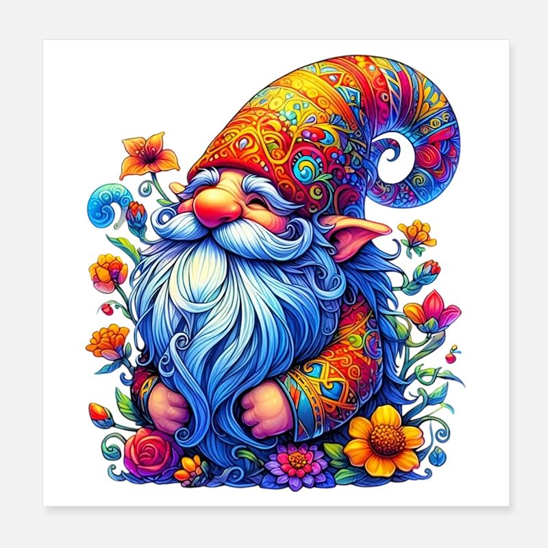 Gnome Goblin Elf Poster 8" x 8" (20x20 cm)