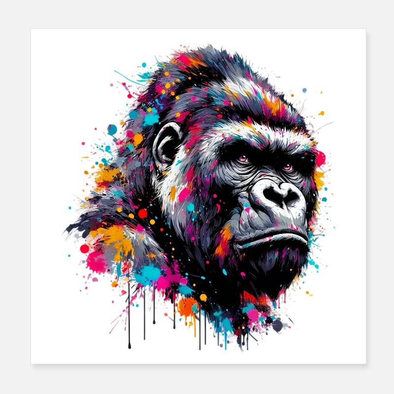 Gorille Poster 20 x 20 cm