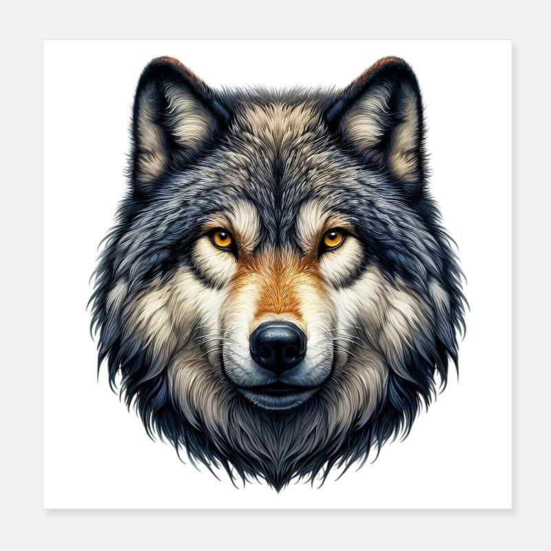 Wolf Poster 20x20 cm
