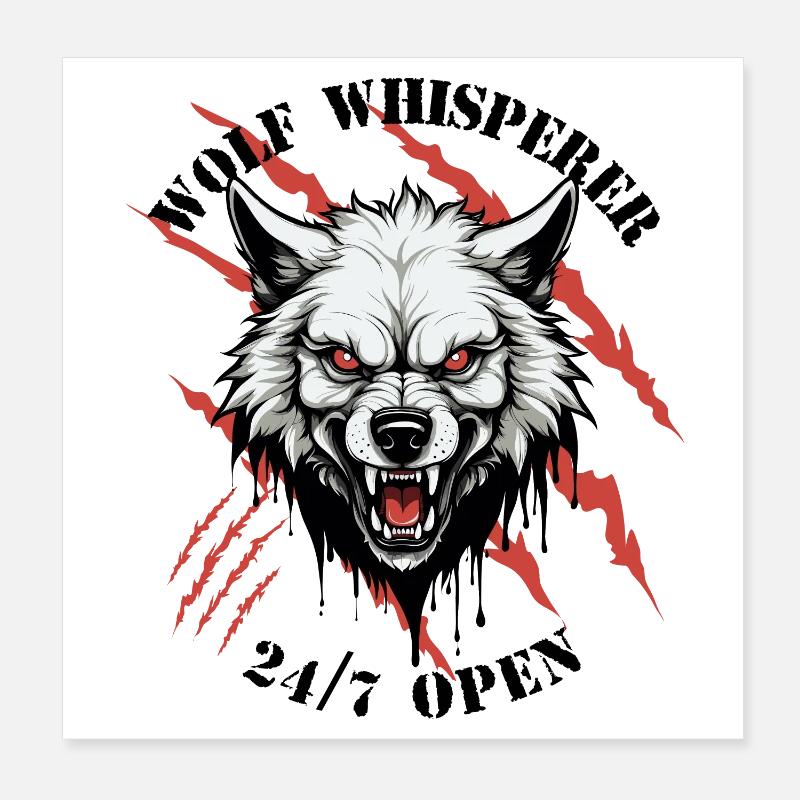 Wolf Flüsterer Poster 20x20 cm