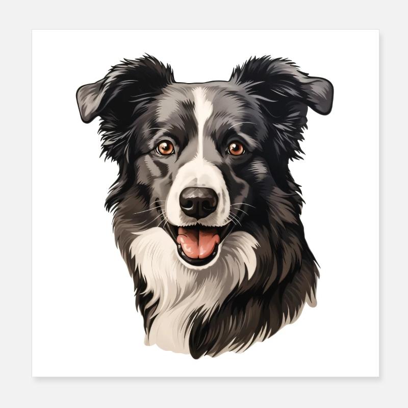 Border Collie Poster 20 x 20 cm