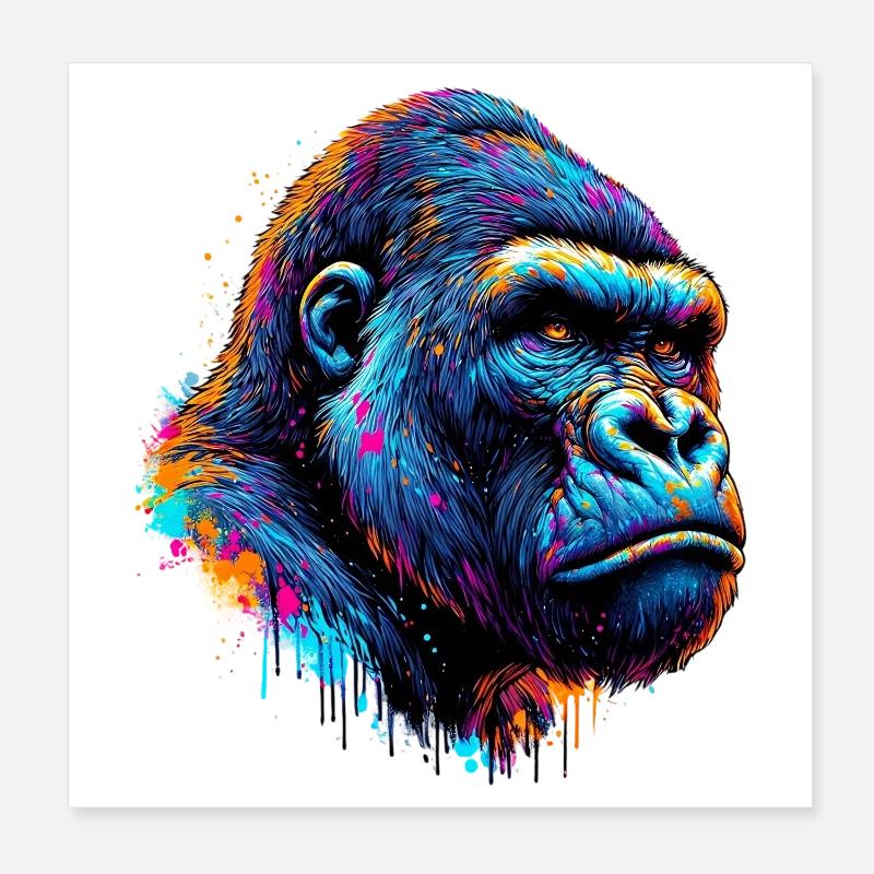 Gorilla Poster 20x20 cm