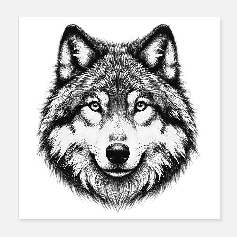 Loup Poster 20 x 20 cm