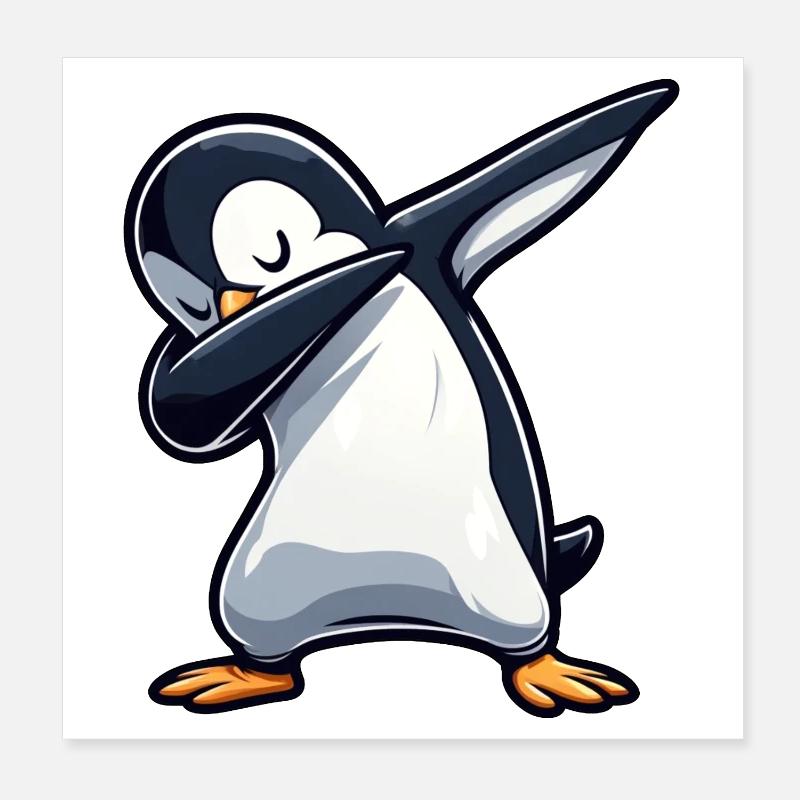 Pingouin Dab Dabbing Cool Décontracté Poster 20 x 20 cm