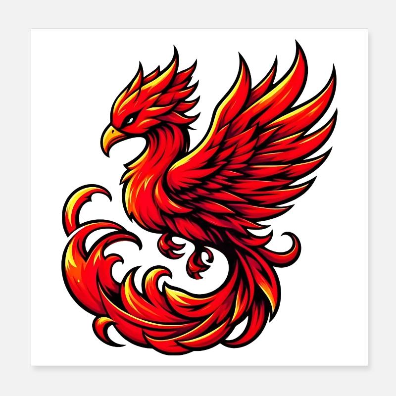 Red Phoenix Poster 8" x 8" (20x20 cm)