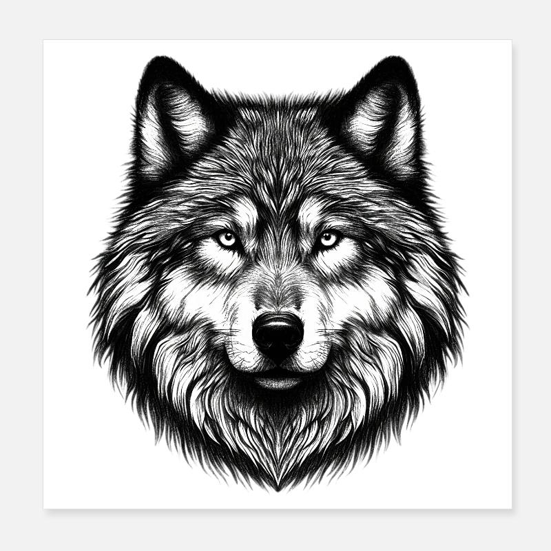 Loup Poster 20 x 20 cm
