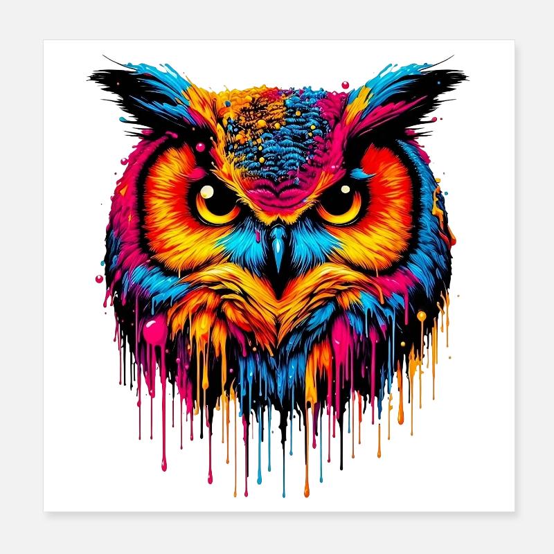 Hibou Poster 20 x 20 cm