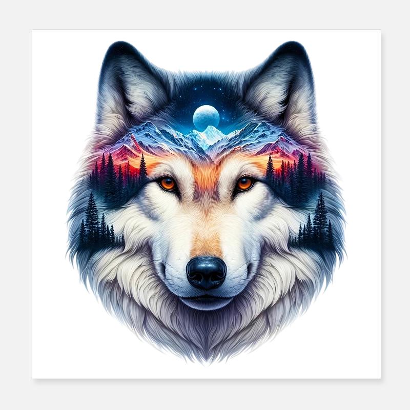 Wolf Poster 20x20 cm