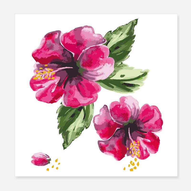 Fleurs d’hibiscus Poster 20 x 20 cm