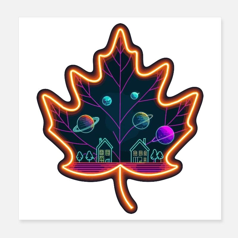 Feuille d’érable Poster 20 x 20 cm