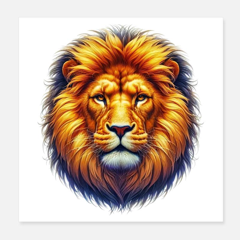 Lion Poster 20 x 20 cm