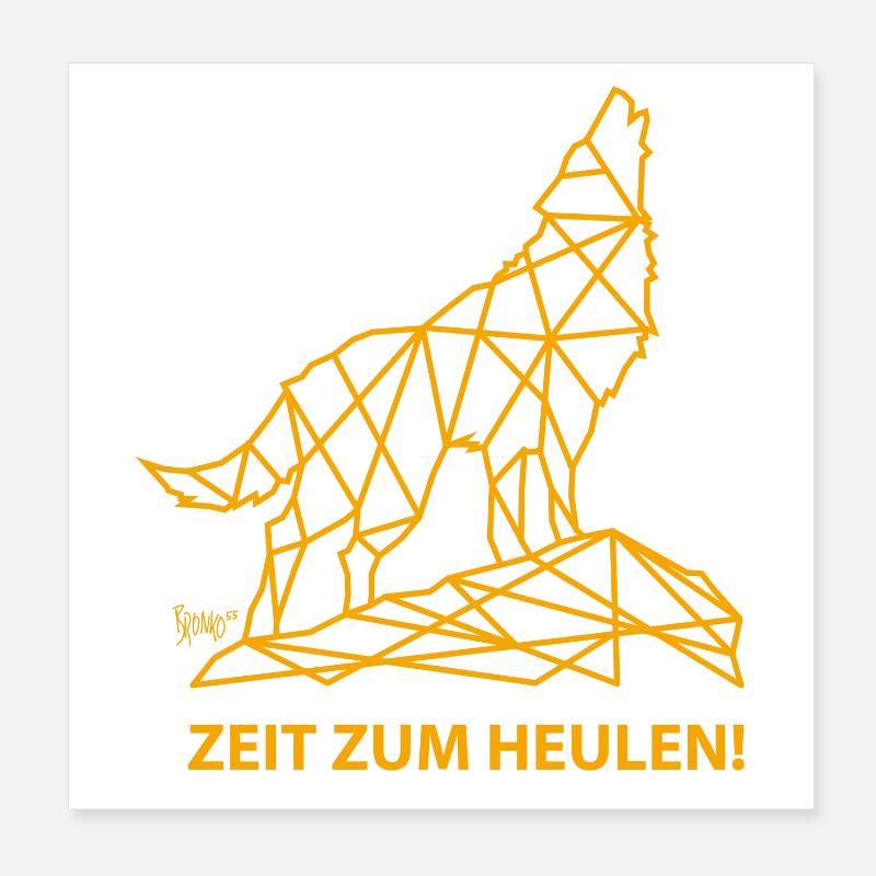 Bronko55 No.77 – Wolf „Zeit zum Heulen“ Poster 20x20 cm
