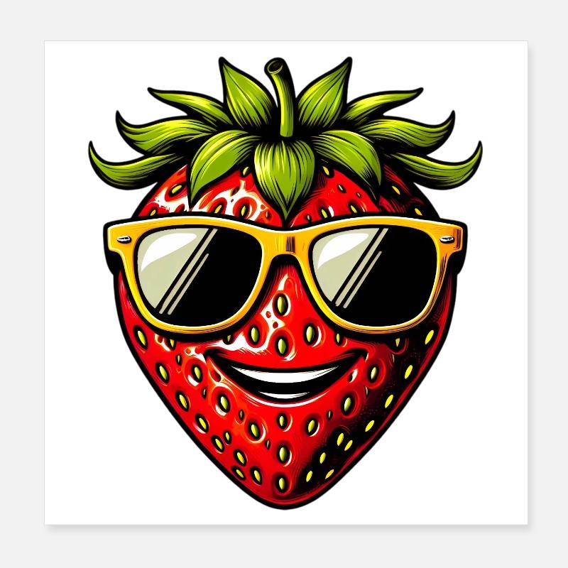 Erdbeeren Erdbeeren Poster 20x20 cm