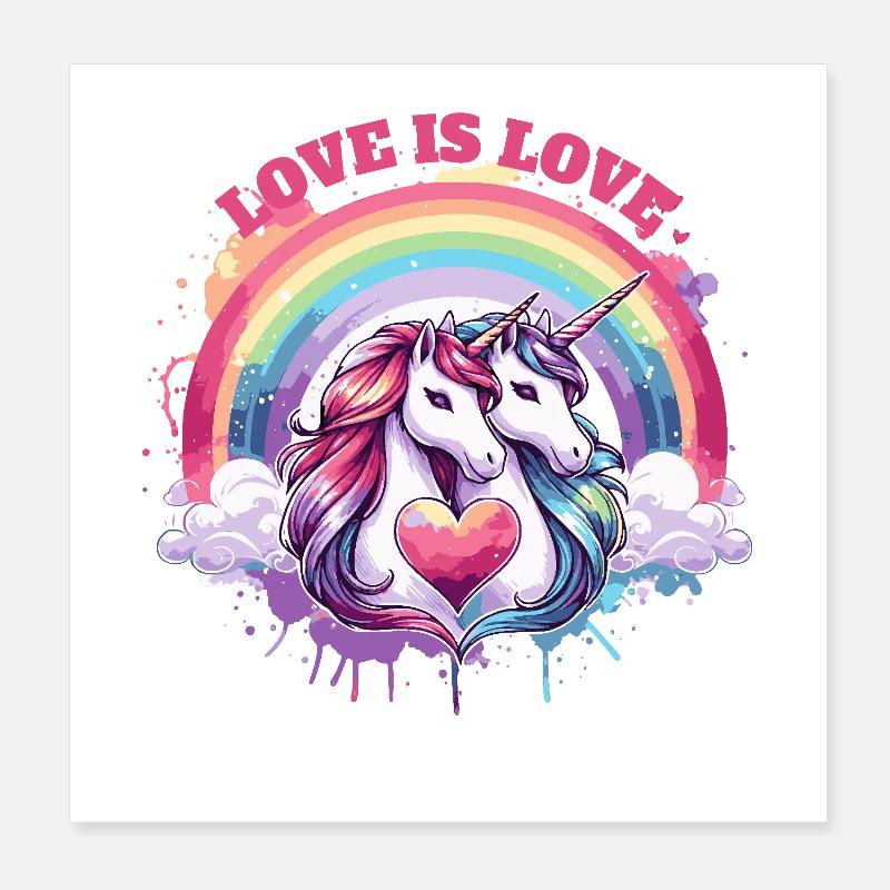 L’amour est l’amour - Poster 20 x 20 cm - blanc