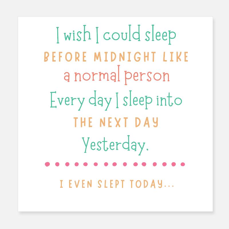 Midnight Sleep Wish Poster 8" x 8" (20x20 cm)