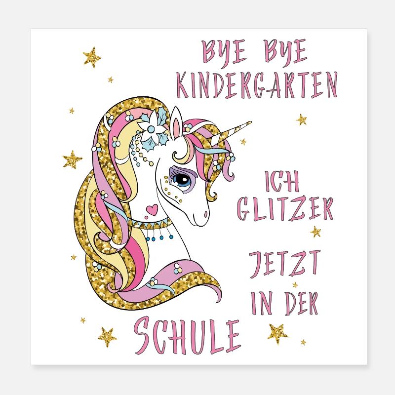 Bye Bye Kindergarten Schule Poster 20x20 cm