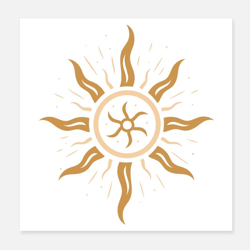 Roue de pompiers du solstice d’été - symbole de la puissance du soleil Poster 20 x 20 cm