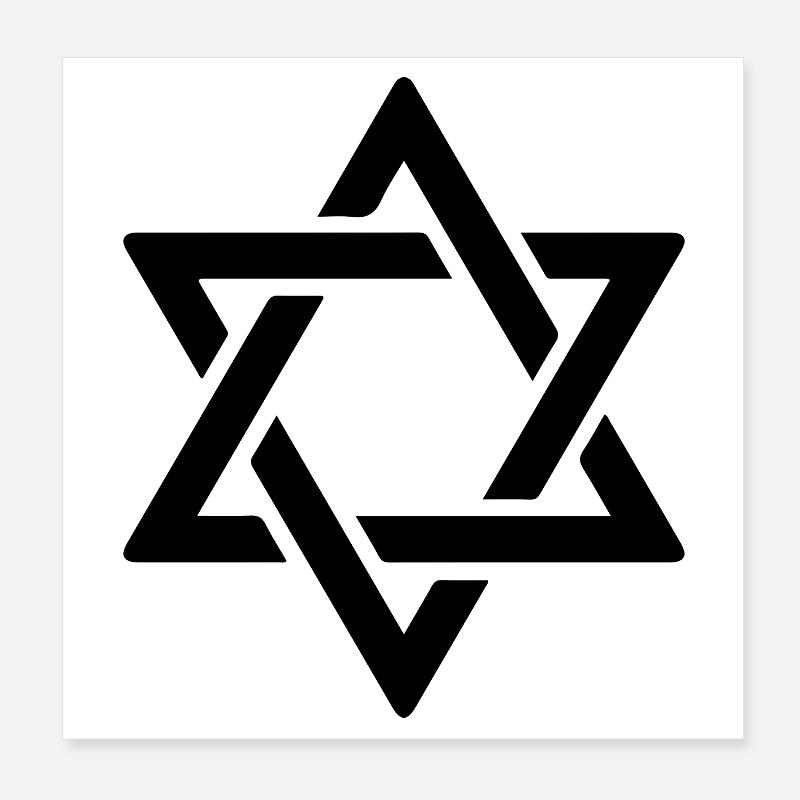 Davidstern in Schwarz Poster 20x20 cm