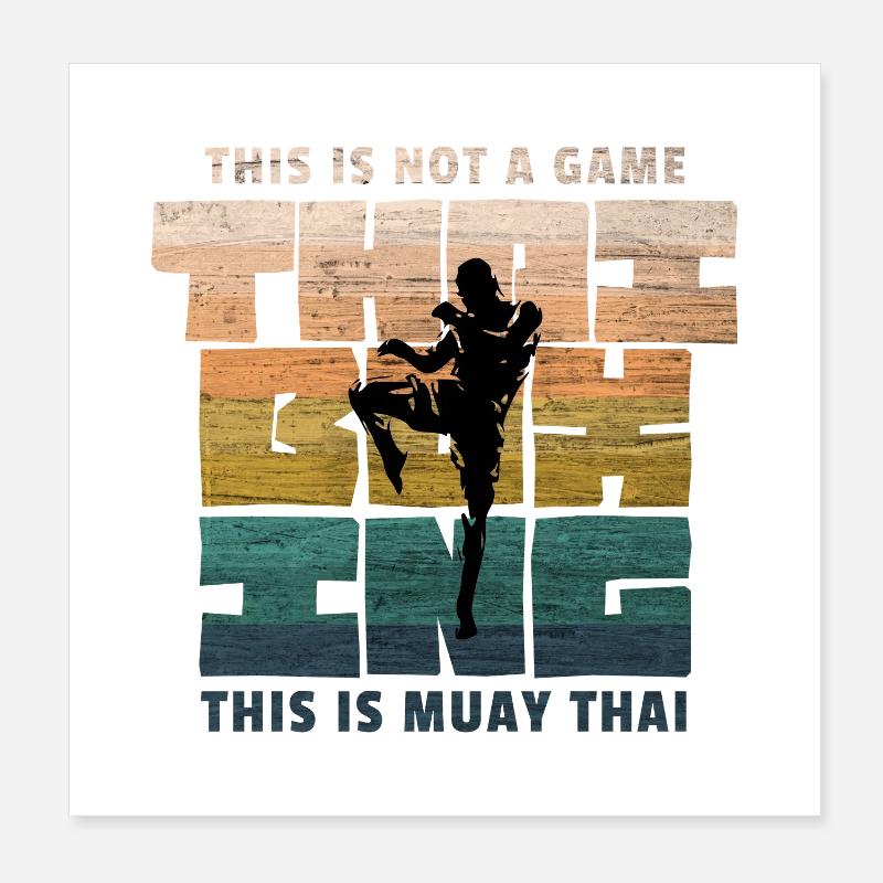 Boxe thaïlandaise, Boxe thaïlandaise, Boxe thaïlandaise - Poster 20 x 20 cm - blanc