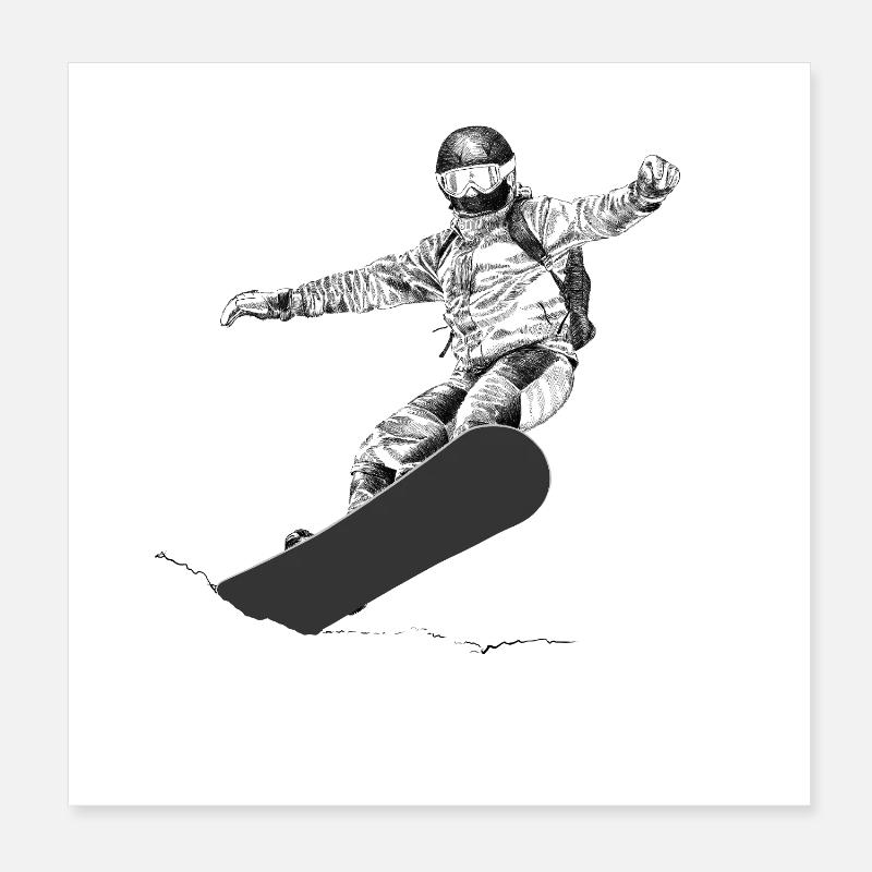 Snowboarding Poster 8" x 8" (20x20 cm)