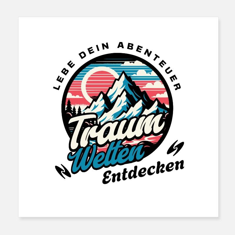 Trekking Discover mountain scenery Poster 8" x 8" (20x20 cm)