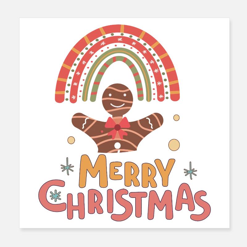 Merry Christmas Poster 8" x 8" (20x20 cm)
