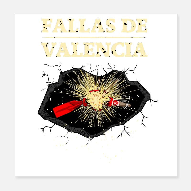 Explosions des Fallas de Valencia Poster 20 x 20 cm