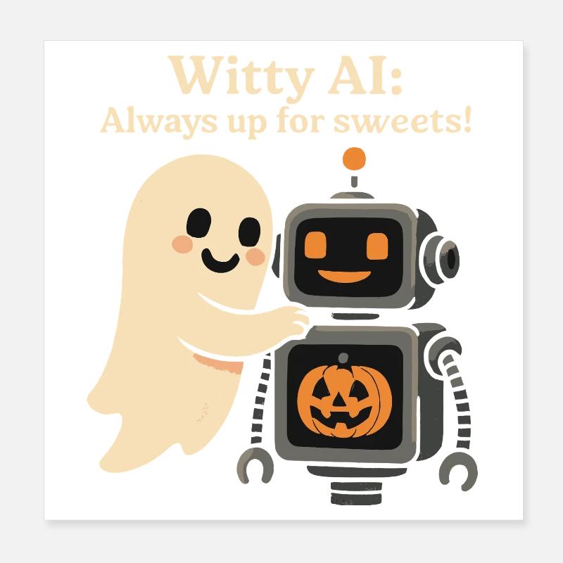 Witty AI: Always up for sweets! Poster 8" x 8" (20x20 cm)
