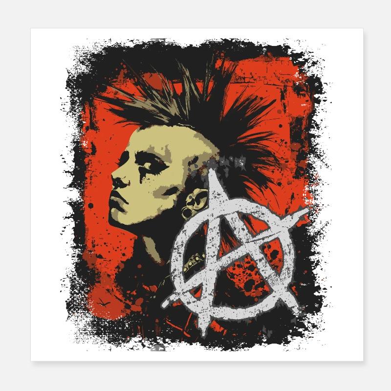 Fille punk rock Poster 20 x 20 cm