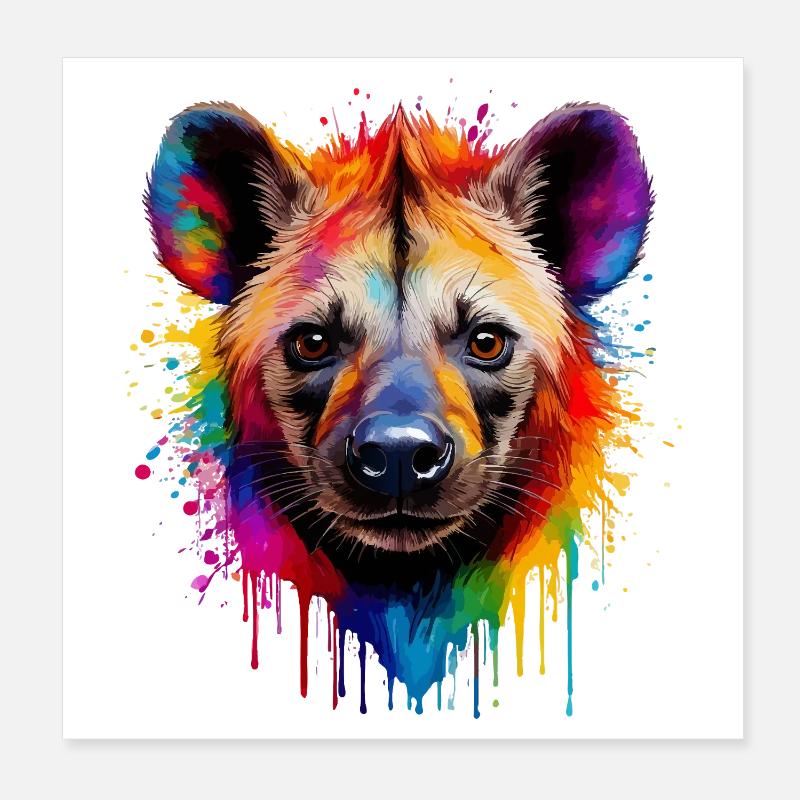 Regenbogenhund Portrait Poster 20x20 cm