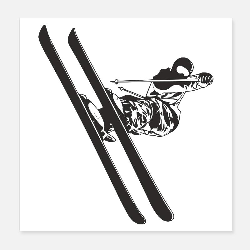Skifahrer Poster 20x20 cm