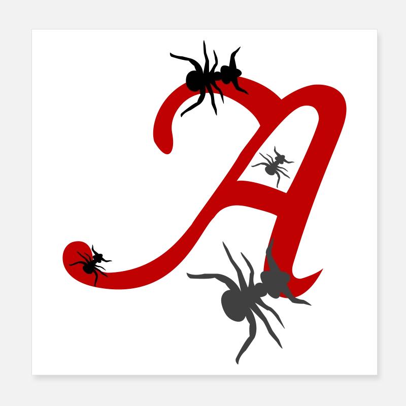 Buchstabe A Initiale Poster 20x20 cm