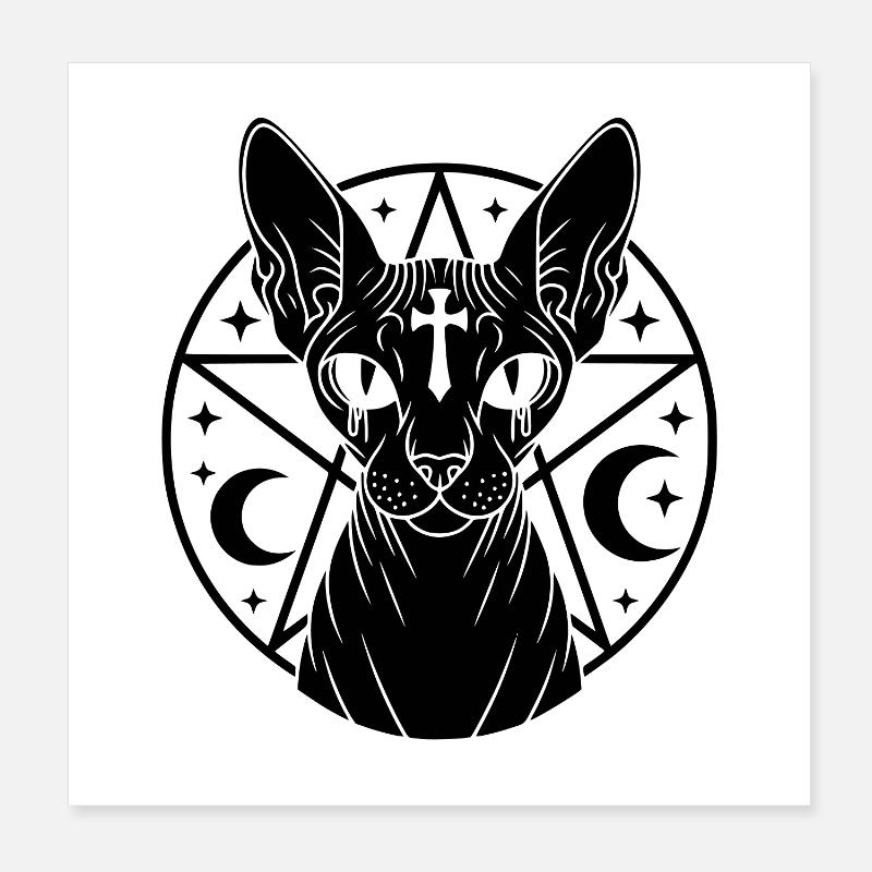 Occulte Sphynx Cat Poster 20 x 20 cm