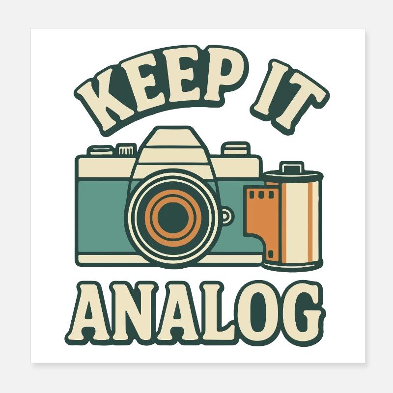 Restez analogique Poster 20 x 20 cm