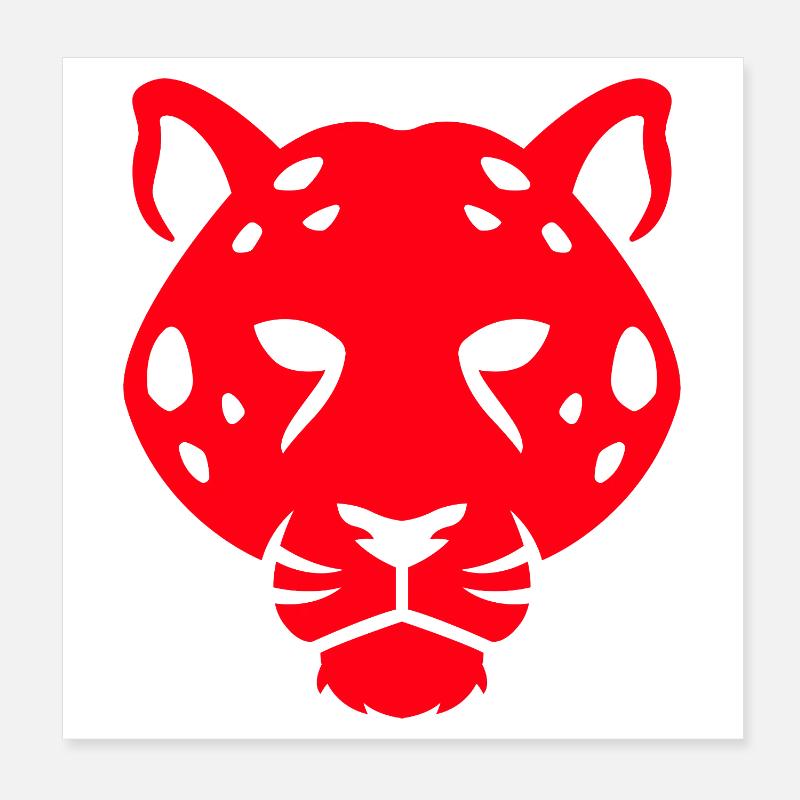 Panther Head Digitale Kunst Poster 20x20 cm