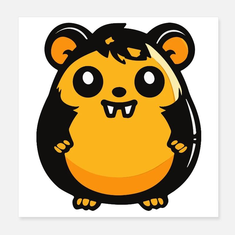 Hamster Zombie d'Halloween Poster 20 x 20 cm