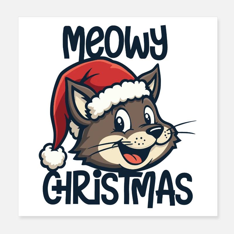 Noël miaou Poster 20 x 20 cm