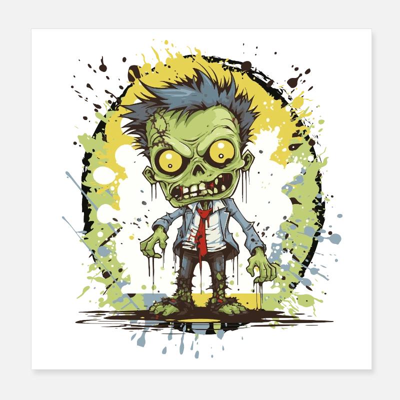 Zombie Comic Splatter Poster 20x20 cm