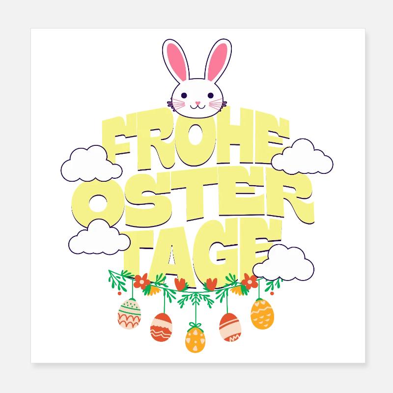Frohe Ostertage Poster 20x20 cm