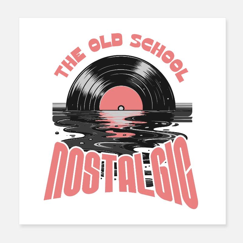 Old School Nostalgik Vinyl-Design Poster 20x20 cm