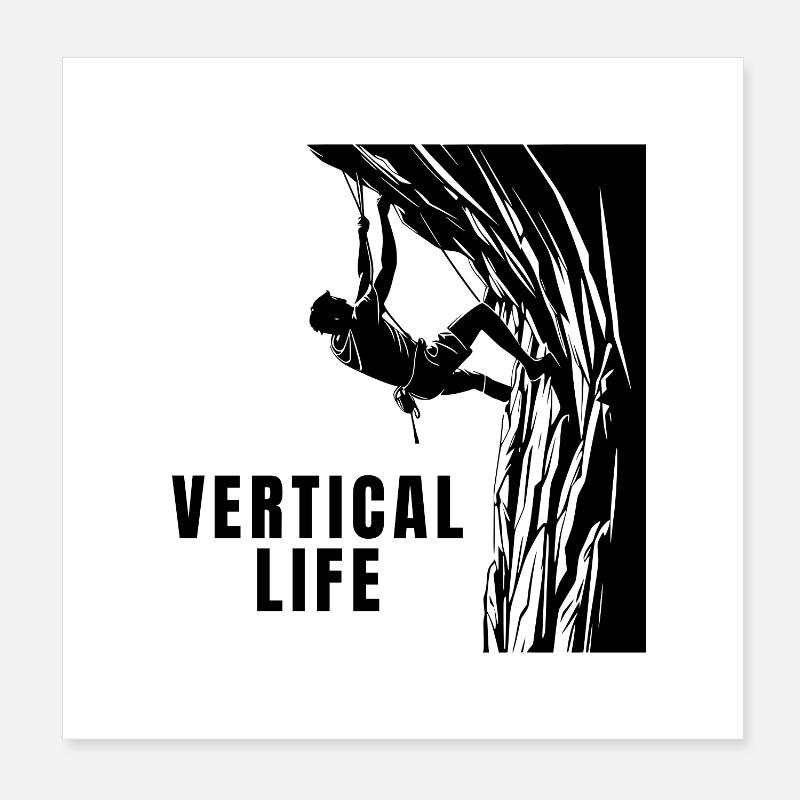 Vertical Life Kletterer Steilwand Design Poster 20x20 cm