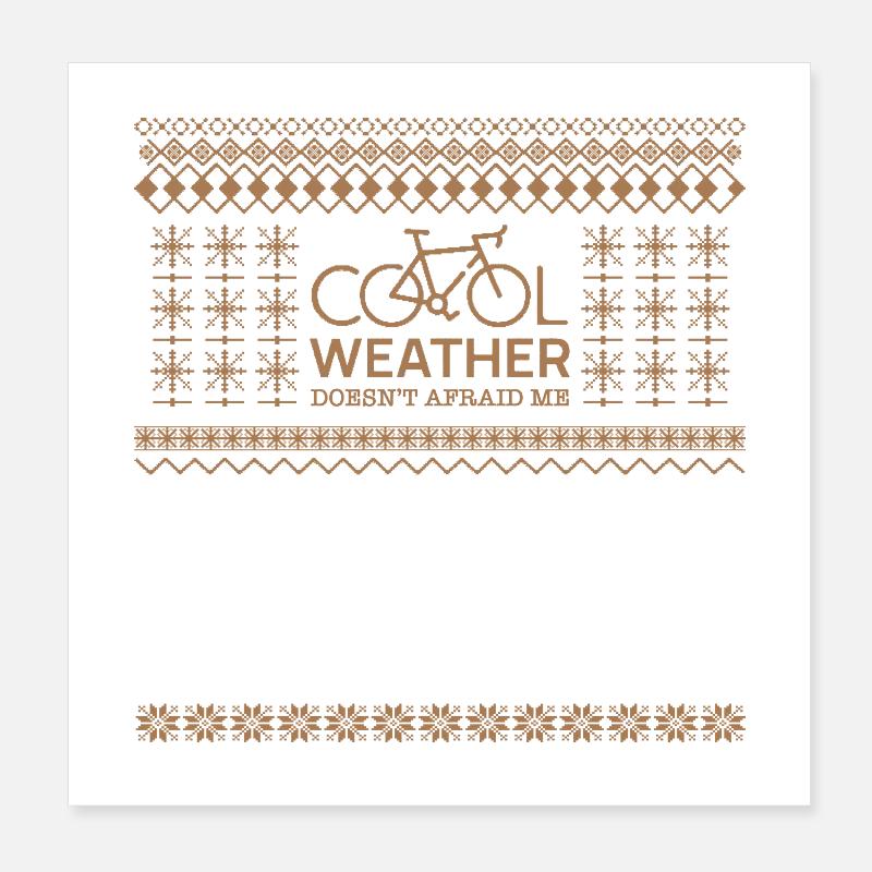 Jacquard Pattern Cycling für den Winter Poster 20x20 cm