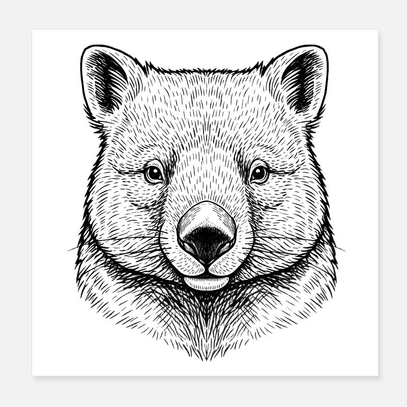 Wombat Poster 8" x 8" (20x20 cm)