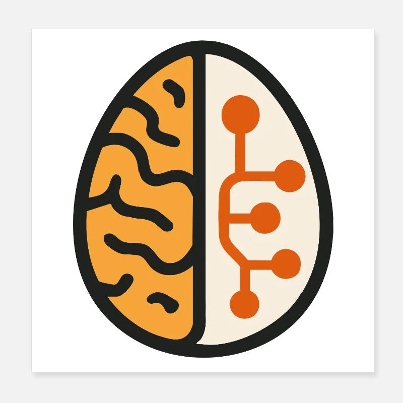 ai humor meme gene artificial intelligence Poster 8" x 8" (20x20 cm)