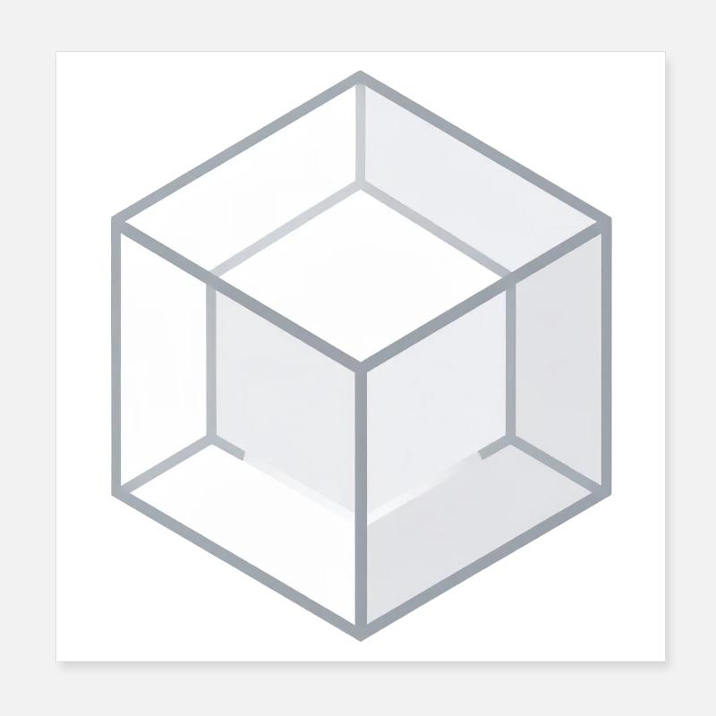 Style de ligne de cube géométrique 3D Poster 20 x 20 cm