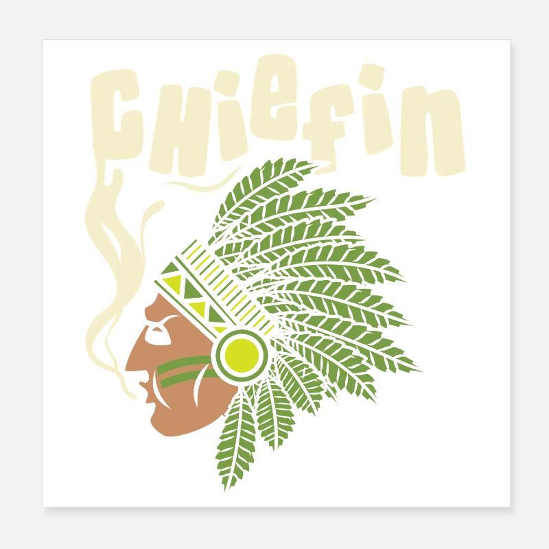 Illustration de profil de coiffe Chiefin Poster 20 x 20 cm