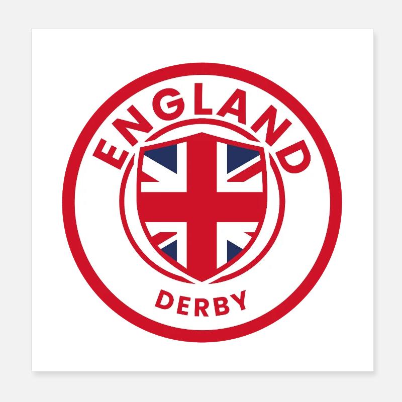 England Derby Shield-Wappen Poster 20x20 cm