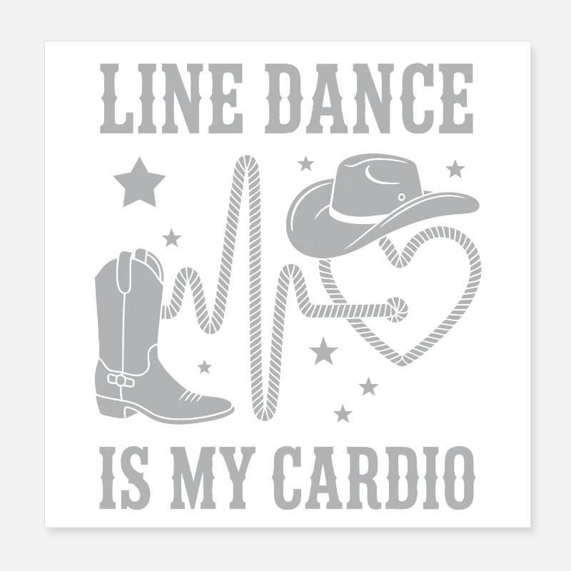 Line Dance Cardio Cowboy Poster 20x20 cm