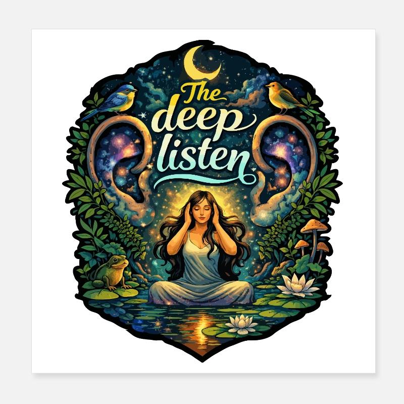 The Deep Listen Celestial Night Poster 8" x 8" (20x20 cm)