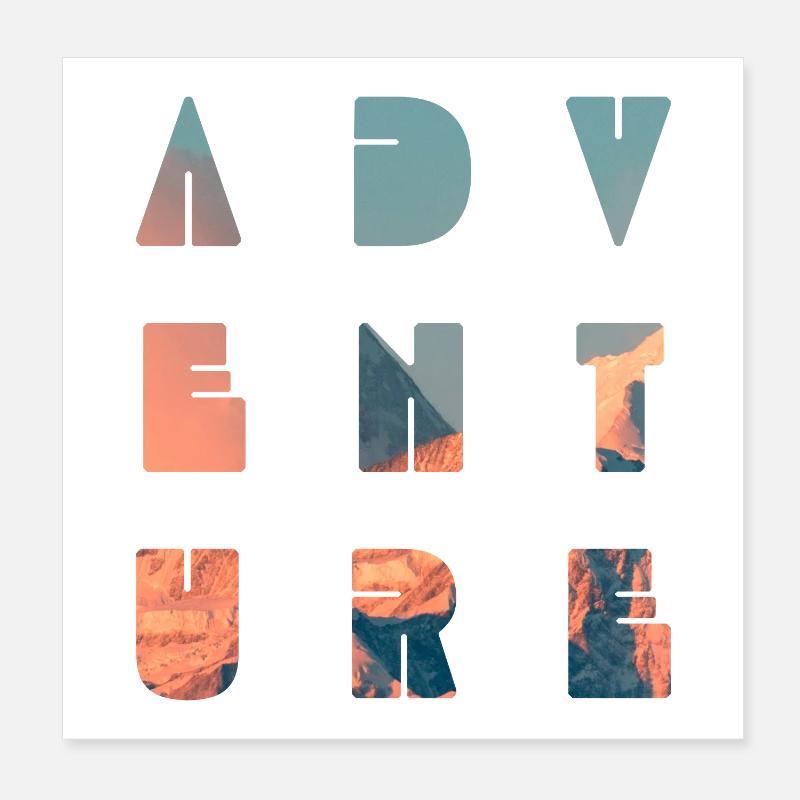 AVENTURE MONTAGNEUSE Poster 20 x 20 cm